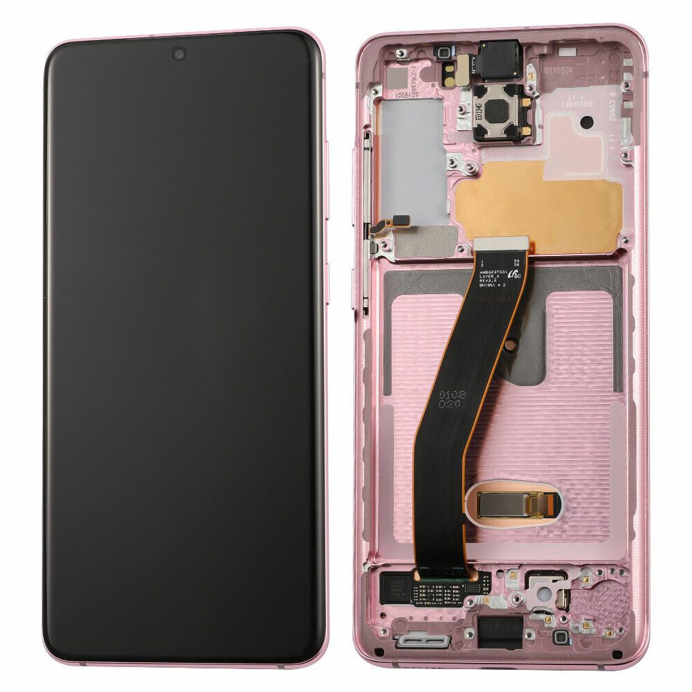 تاچ ال سی دی سامسونگ S20 سرویس پک با فریم صورتی -LCD S20 -( G980 ) SERVICE PACK WITH PACK PINK